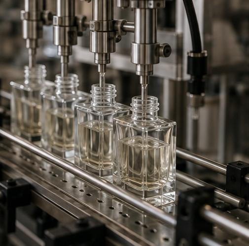 A perfumer evaluating fragrance materials in the Veriscents laboratory