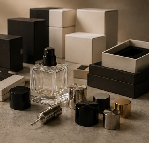 A finished fragrance bottle produced for a brand client