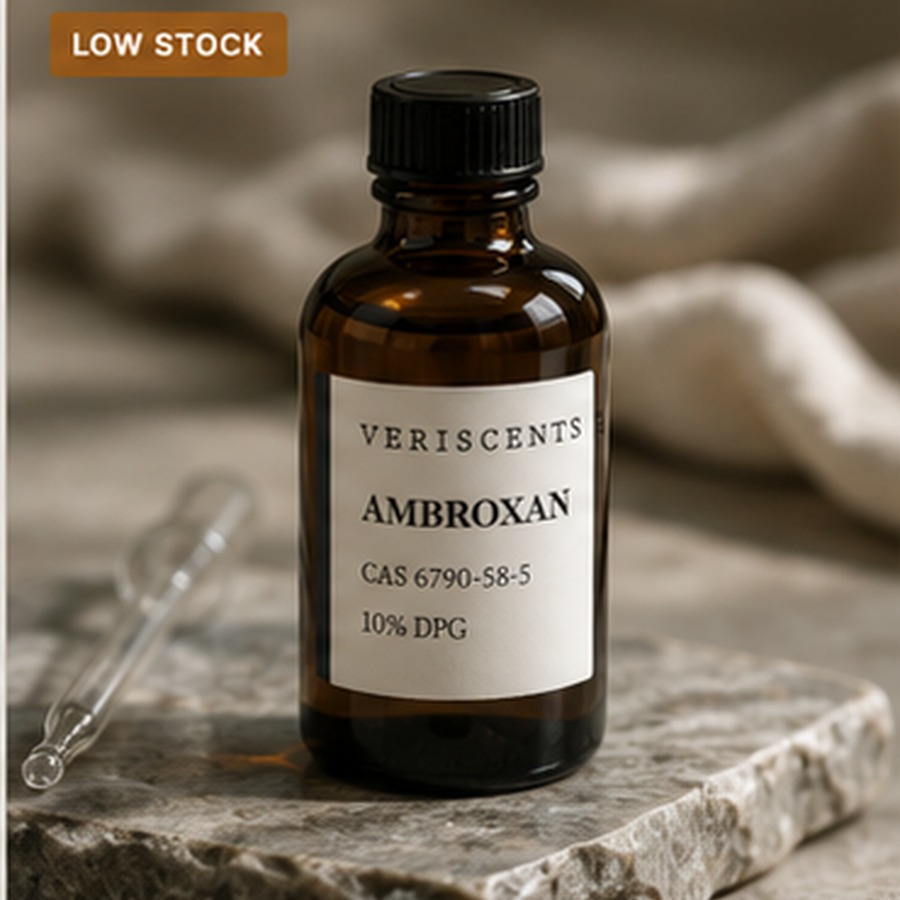 Ambroxan perfumery material in an amber Veriscents bottle
